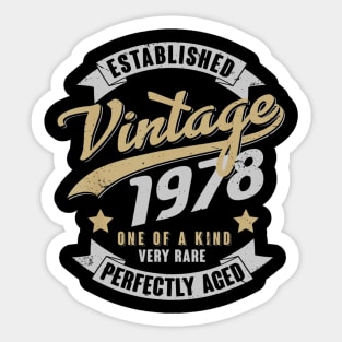 Vintage 1978 42nd Birthday Best Birtthday Gift Sticker